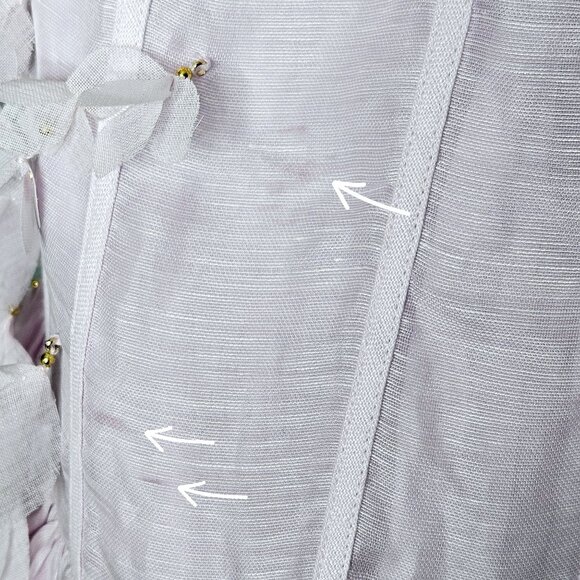 Zimmermann Botanica Petal Floral Applique Lilac Purple Silk Linen Bustier Dress - Picture 15 of 17